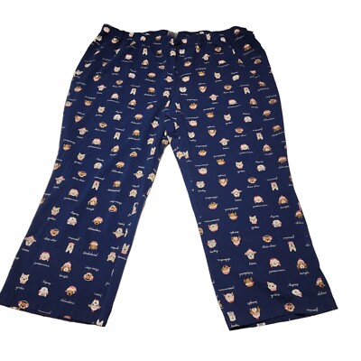 Lands' End lounge pants blue dogs plus size 3X 24 - 26 elastic waist | eBay