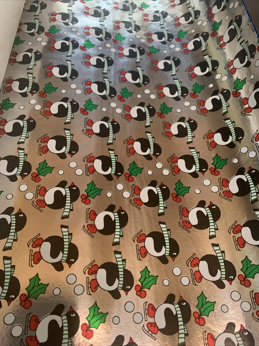 Vintage Foil Gift Wrap Paper 13 Sheets Misc. Designs Christmas