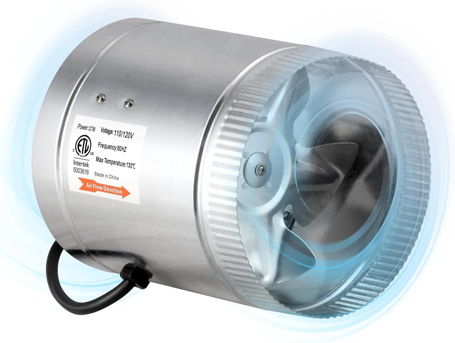 iPower 6 Inch 240 CFM Inline Duct Fan with Low Noise Booster Exhaust for HVAC...