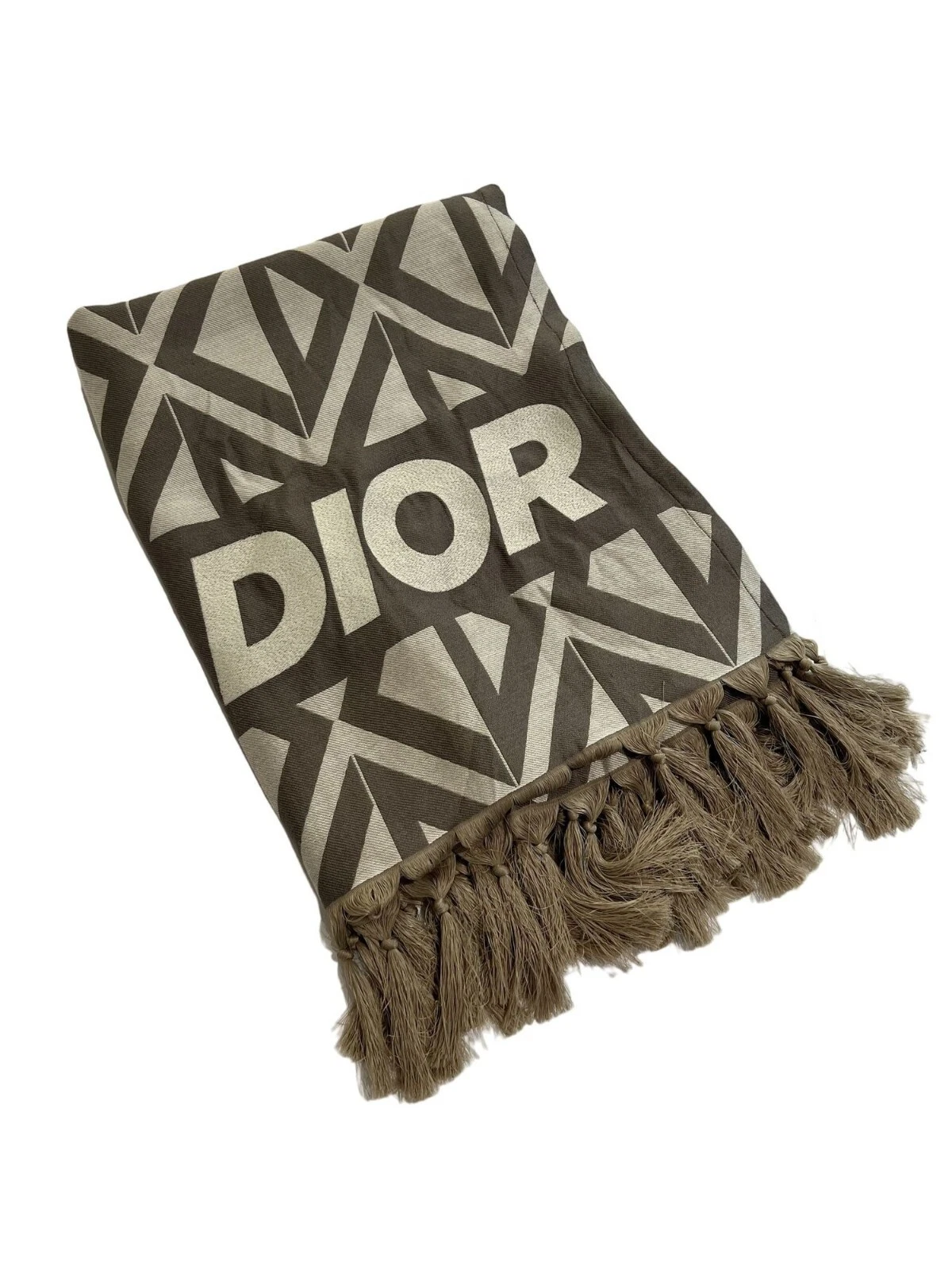 Foulard oblique DIOR blanc taupe
