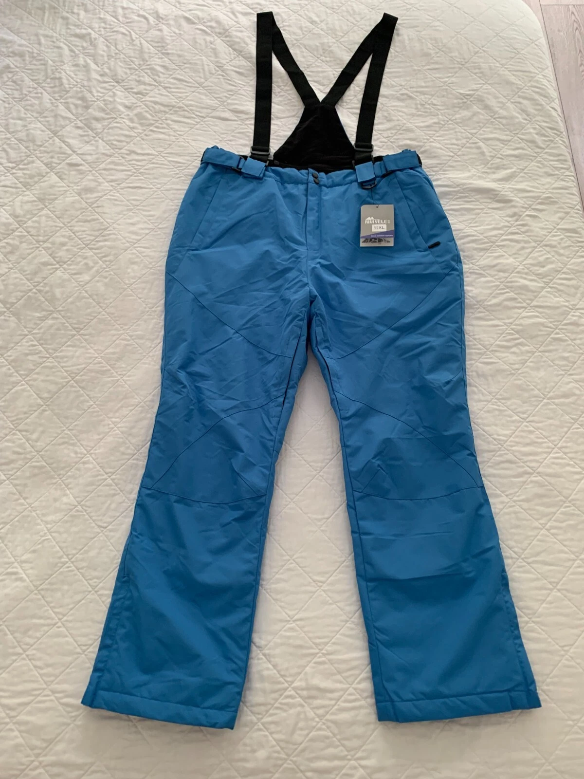 Riviyelle Sky Blue Winter Snow Ski Pant Bibs Women's XL Waterproof New w/Tags