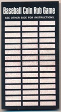 1971 1974 Topps Gum Co. Greatest Moments Action Emblems Coin Rub Game Card