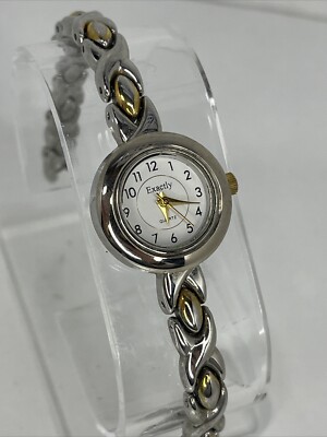 Exactly Women's Quartz Watch Two Tone Band White Dial- New Battery