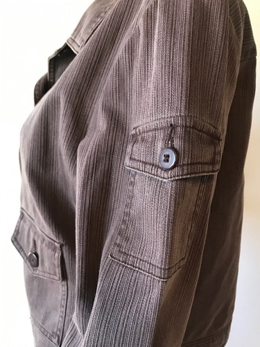 Chaqueta de Jean St John's Bay Púrpura Malva Toupe 100 % Algodón Talla PL Pequeña L - Imagen 5 de 11