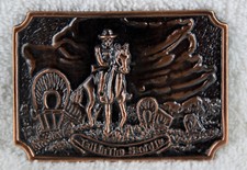 Copper Western "Tall In The Saddle" Belt Buckle