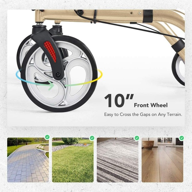 NEW 2020 OasisSpace Lightweight Upright Walker Stand up Rollator Champagne eBay