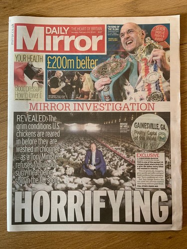 RARE Tyson Fury Deontay Wilder II Boxing Set Newspaper Photograph MIRROR WBC - Picture 4 of 5