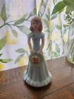 Enesco Growing Up Birthday Girls Brunette Age 14 Figurine 1982 Blue Dress