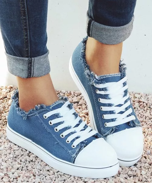 blue denim shoes