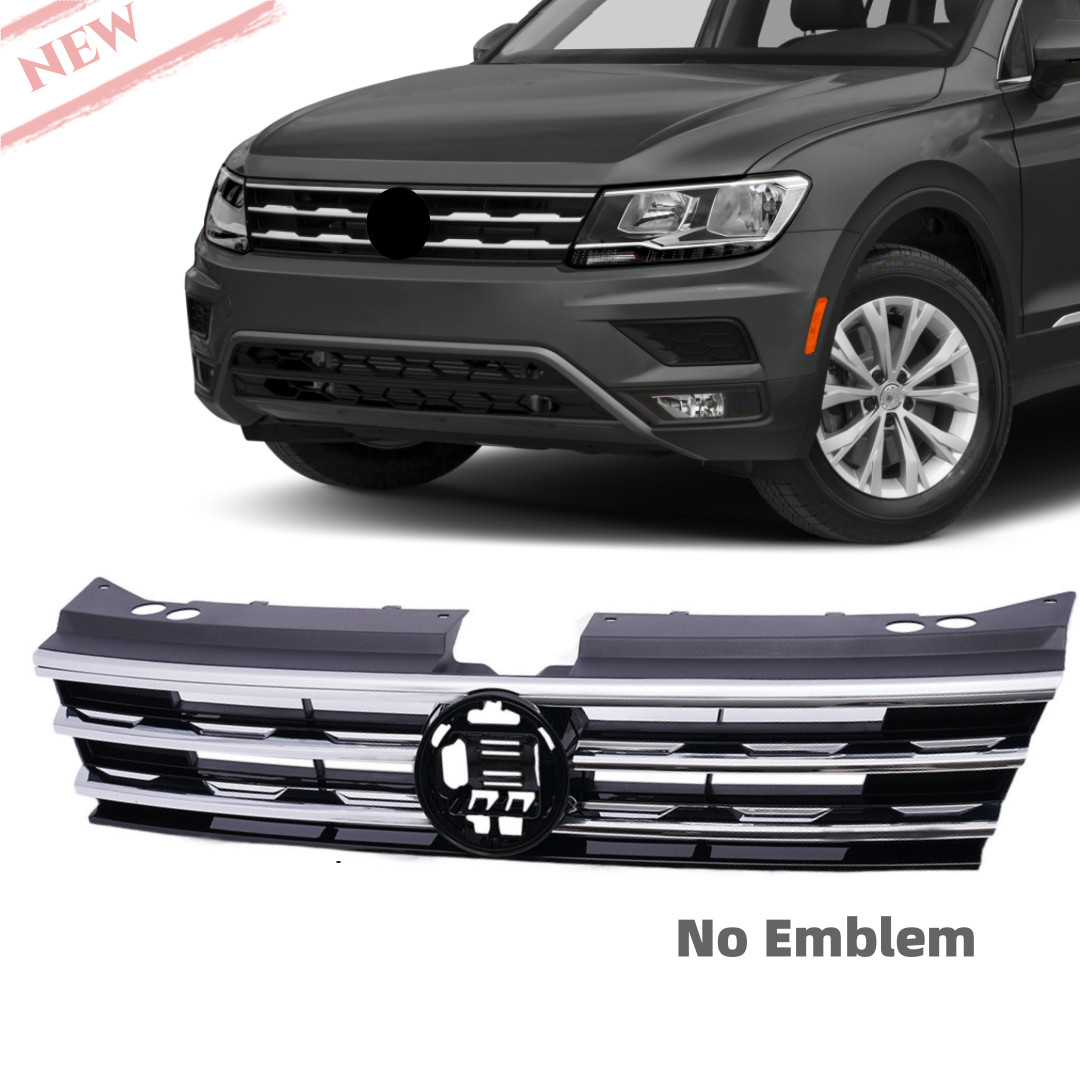 For 2018-2021 VW Volkswagen Tiguan Front Upper Grille Grill W/Chrome Trim