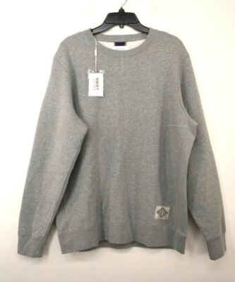 Ovadia Sons Mens Gray Ribbed Cuffs Hem Sleeve Crew Neck Pullover  Sweatshirt L