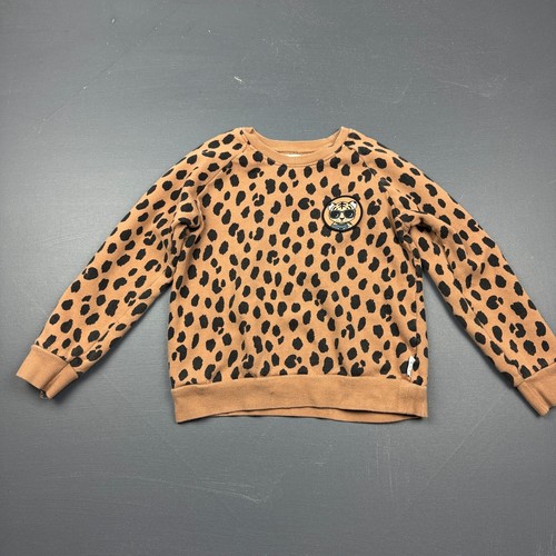Hux Kids Girls Animal Print Sweatshirt Size 8 Brown Leopard Crewneck Pullover - Picture 7 of 12