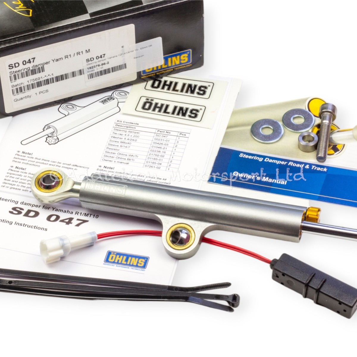 SD 047 OHLINS Steering Damper Yamaha R1m 2015 Onwards for