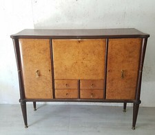 Credenza con bar, cabinet,  highboard in palissandro e radica , anni '50