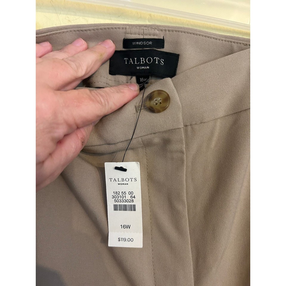 Brand new with tags Talbots tan Windsor dress pants size 16w eBay