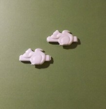 Rare, Vintage 1980's Hair Barrettes, White Squirrel w/ Nut