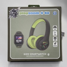 PLAYZOOM 4 GO KIDS Smartwatch Wireless Headphones Dinosaur Bundle Set NEW