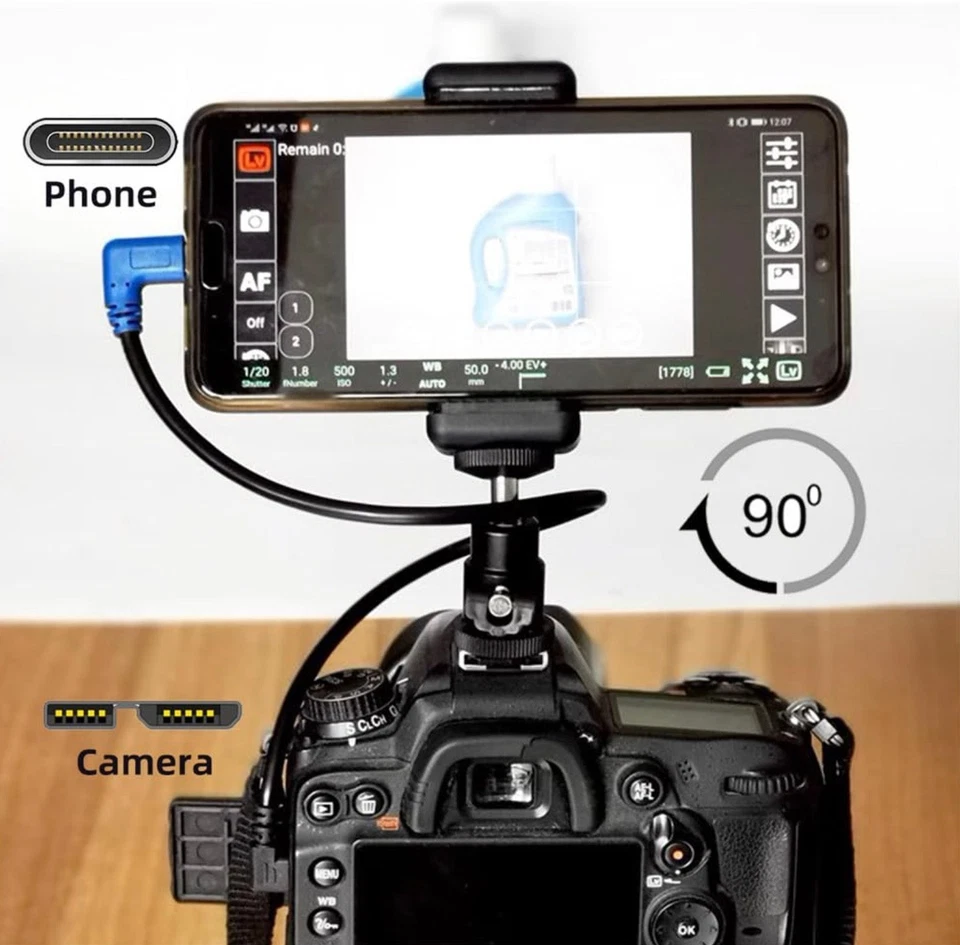 Micro 5-Pin to Micro-B OTG Cable 0.5m Male to Male for Camera Phone Storage - Image 4 of 4