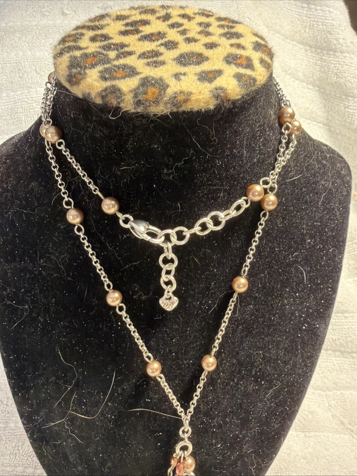 Брайтон 14 дюймов ожерелье с висячие подвески и розовый жемчуг как бисер - Изображение 3 из 4