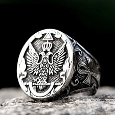 Eagle Medal Card Ring Stainless Steel Ring