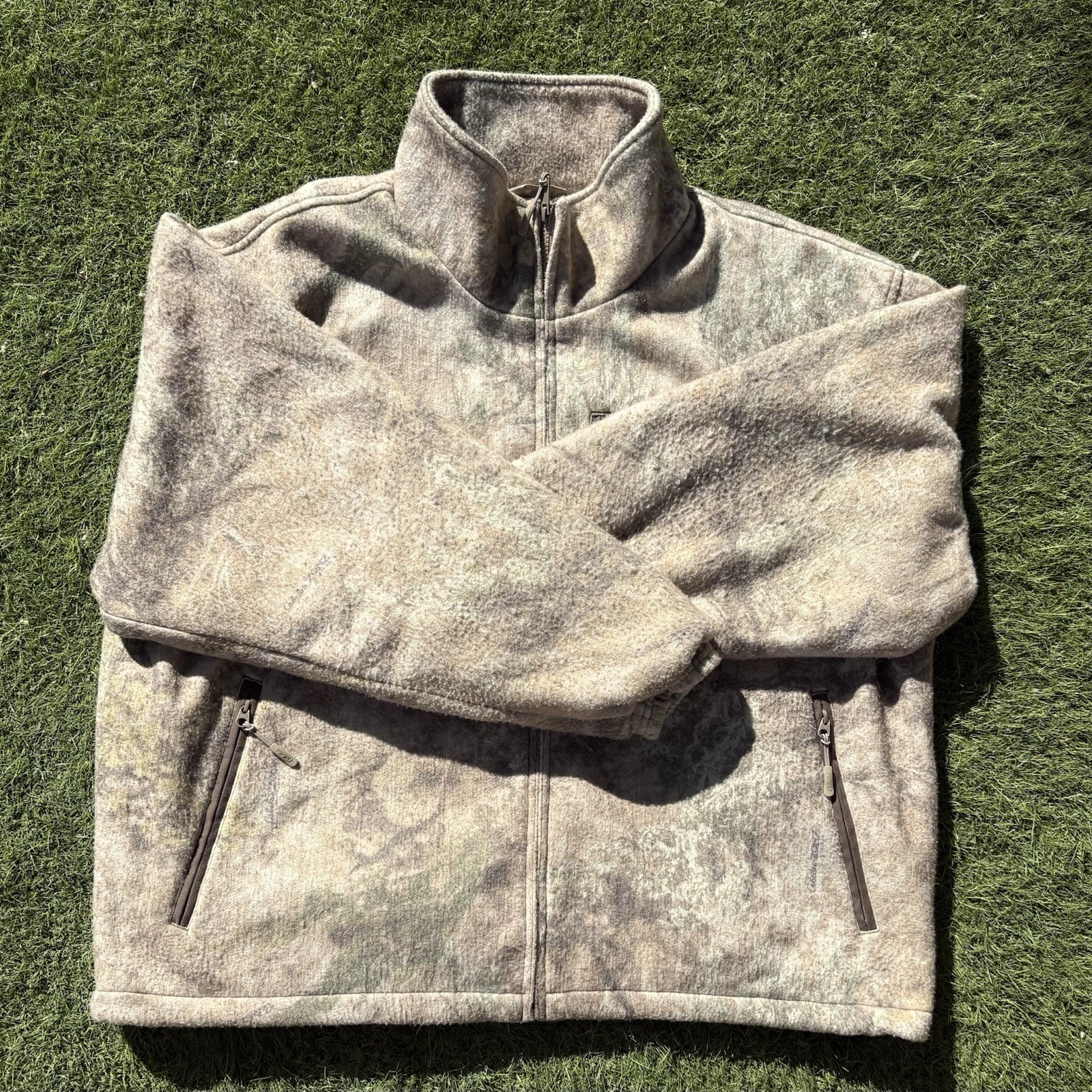 Cabela's Outdoor Gear Men's 2XL Camo Fleece Jacket Full Zip Pockets image 1
