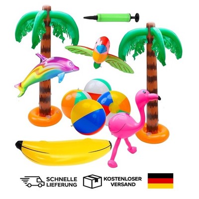 Inflatable Palm Trees Flamingo Wasserball Strandparty Spielzeug Set Beach