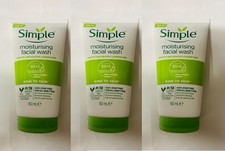 Simple Kind to Skin Moisturising Facial Wash 100% Seifenfrei Schaum 150ml 3er Pack