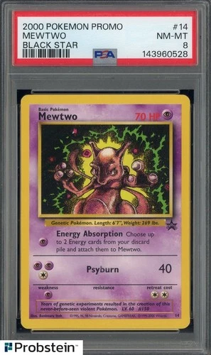 2000 Pokemon Black Star Promos Mewtwo Strikes Back #14 Mewtwo PSA 8 NM-MT