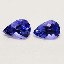 1.14 Cts 2 Pcs GLAMOROUS PEAR MATCHING PAIR 6 x 4 mm VIOLET BLUE TANZANITE