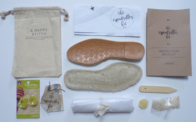 ESPADRILLE OPEN KIT A HAPPY STITCH PAIR OF PRYM #36 SOUL SHOES + COMPLETE PIECES