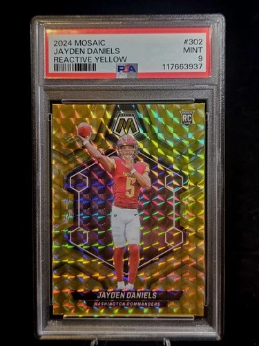 2024 Panini Mosaic - Rookies Jayden Daniels #302 Reactive Yellow Mosaic Prizm...