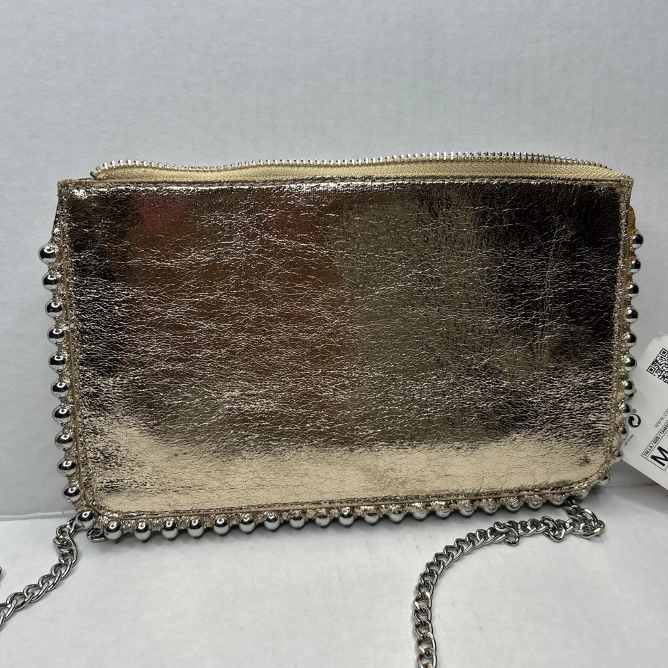 Zara铆钉牛仔斜挎包钱包蓝色全新 — 第 2/4 张图片