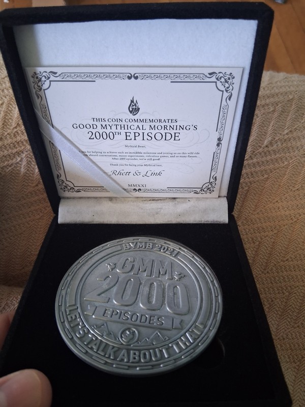 Good Mythical Morning 2000th Episode Commemorative Coin GMM Rhett & Link