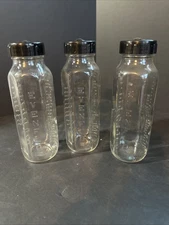 Vintage Evenflow Classic Glass Baby Bottle 8 oz w/Cap And Ring