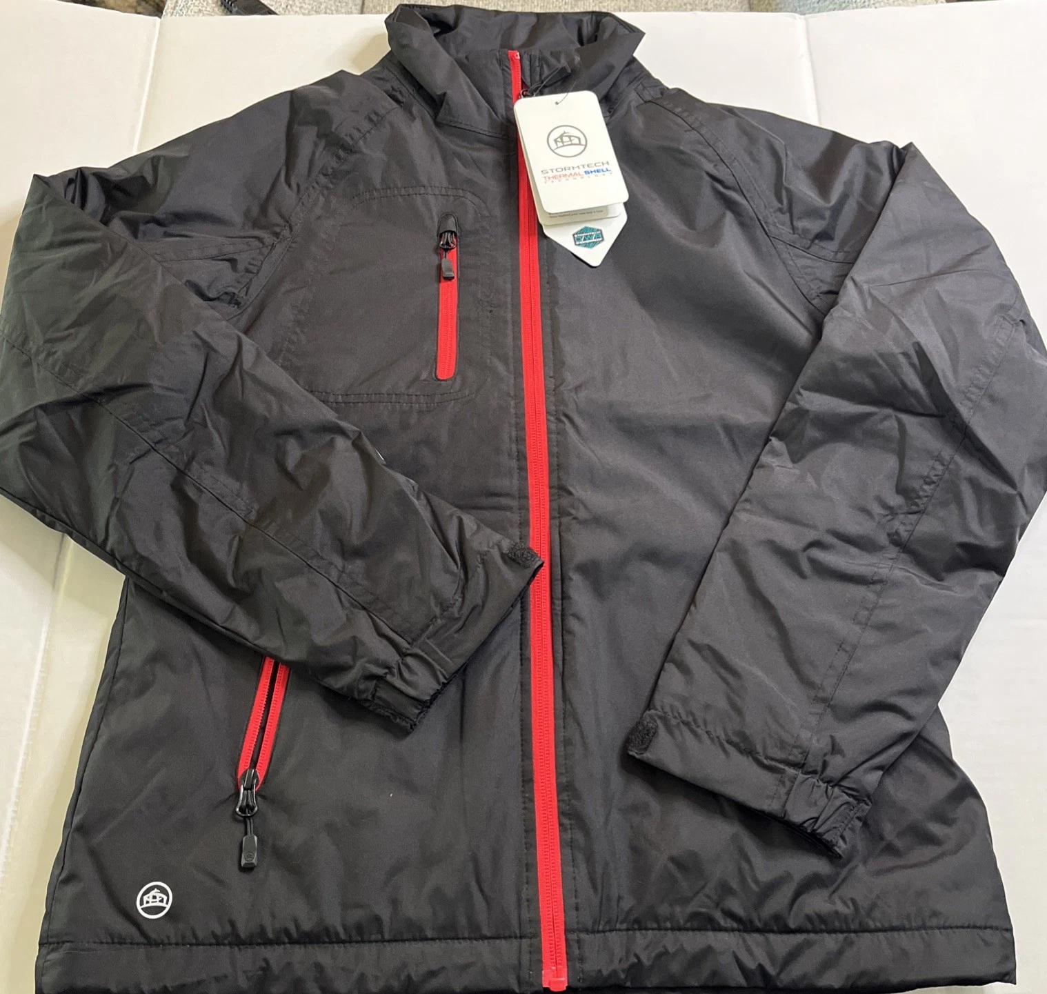 NWT Stormtech Performance Men's SM Zip Black w/Bright Red Lightweight Jacket