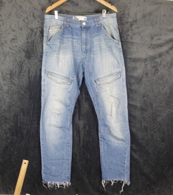 Nena Pasadena NXP Jeans Mens 34 Hellcat  straight jeans blue cuffed legs