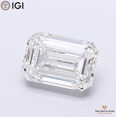 IGI Certificate 1.50 CT CVD Lab Grown Diamond F Color VVS1 Clarity Emerald Shape