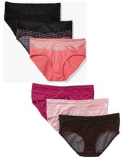 Lot Of 6, Warners No Muffin Top Hipsters With Lace, Size 7/Large, NWT