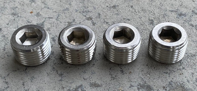 Lot of (4) 316 SS STAINLESS STEEL Allen Head 1/2'' NPT PLUGS Pipe Thread INTERNAL