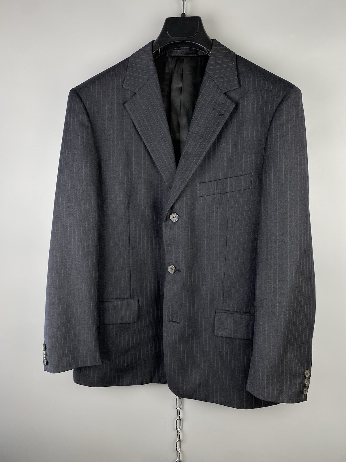 SAINT LAURENT Giacca blazer uomo Yves Saint Lauren YSL pura lana nera con bottoni taglia 48S S