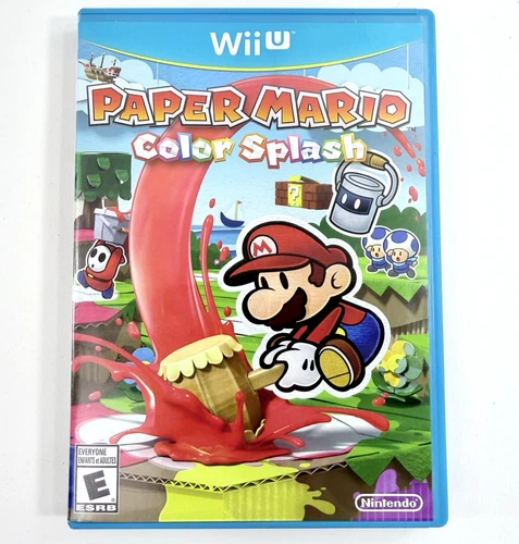 Paper Mario Color Splash (Nintendo Wii U, 2016) Game Case Manual - Tested
