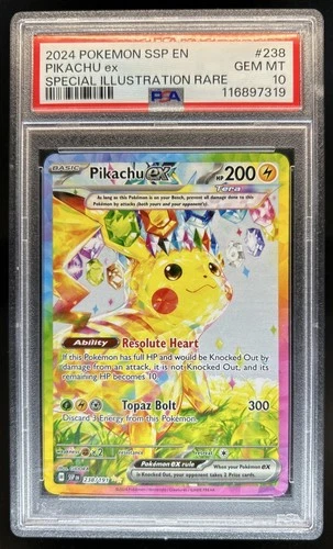 2024 Pokemon Surging Sparks Pikachu Ex #238/191 PSA 10 GEM MINT