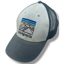 Patagonia Fitz Roy Horizons Trucker Hat Blue Grey Mesh Snapback Cap 38296