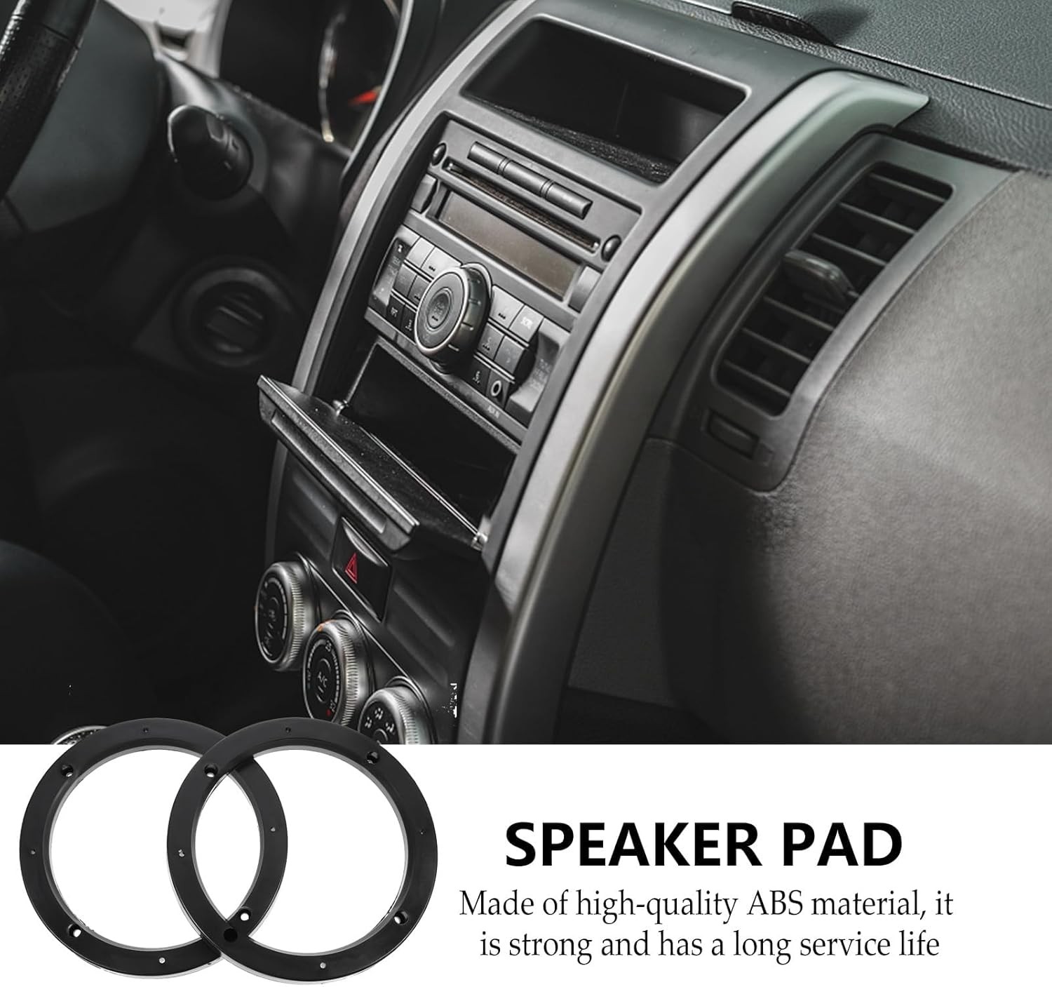 Wakauto 4PCS 6.5 inch Speaker Spacers,Car Door 17.5X17.5cm, Black 6.5inches 