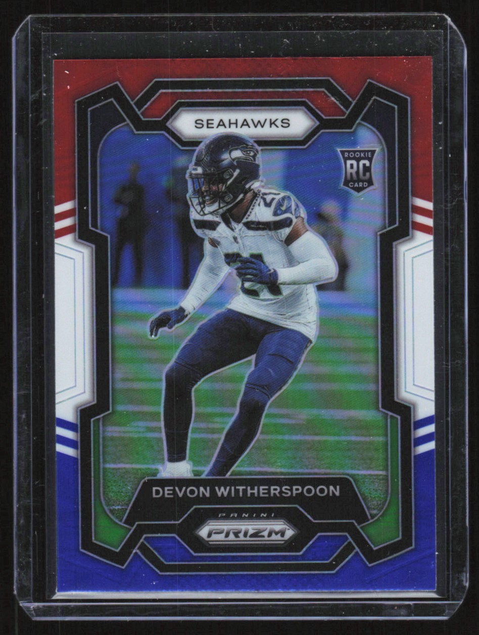 2023 Panini Prizm Red White Blue Devon Witherspoon Rookie Seattle Seahawks #389