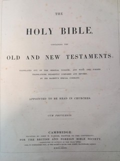 Vintage Holy Bible 1838 John W Parker Cambridge Z#3203