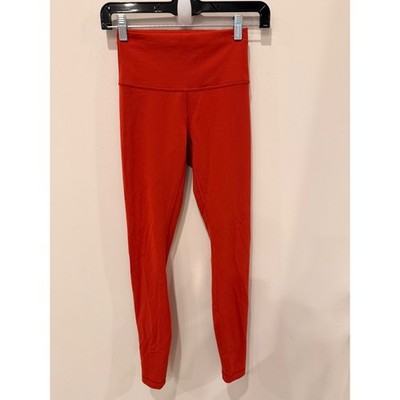Lululemon Wunder Train High Rise Tight 25 Rust Everlux Leggings Size 4 LW5DJ0S