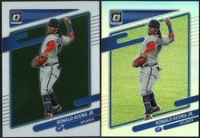 2021 Donruss Optic Ronald Acuna Jr. #189 Silver Holo Prizm & Base