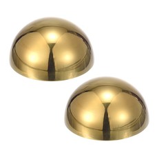 2pcs 3.9" Stainless Steel Hollow Mirror Polished Hemisphere Ball, Golden