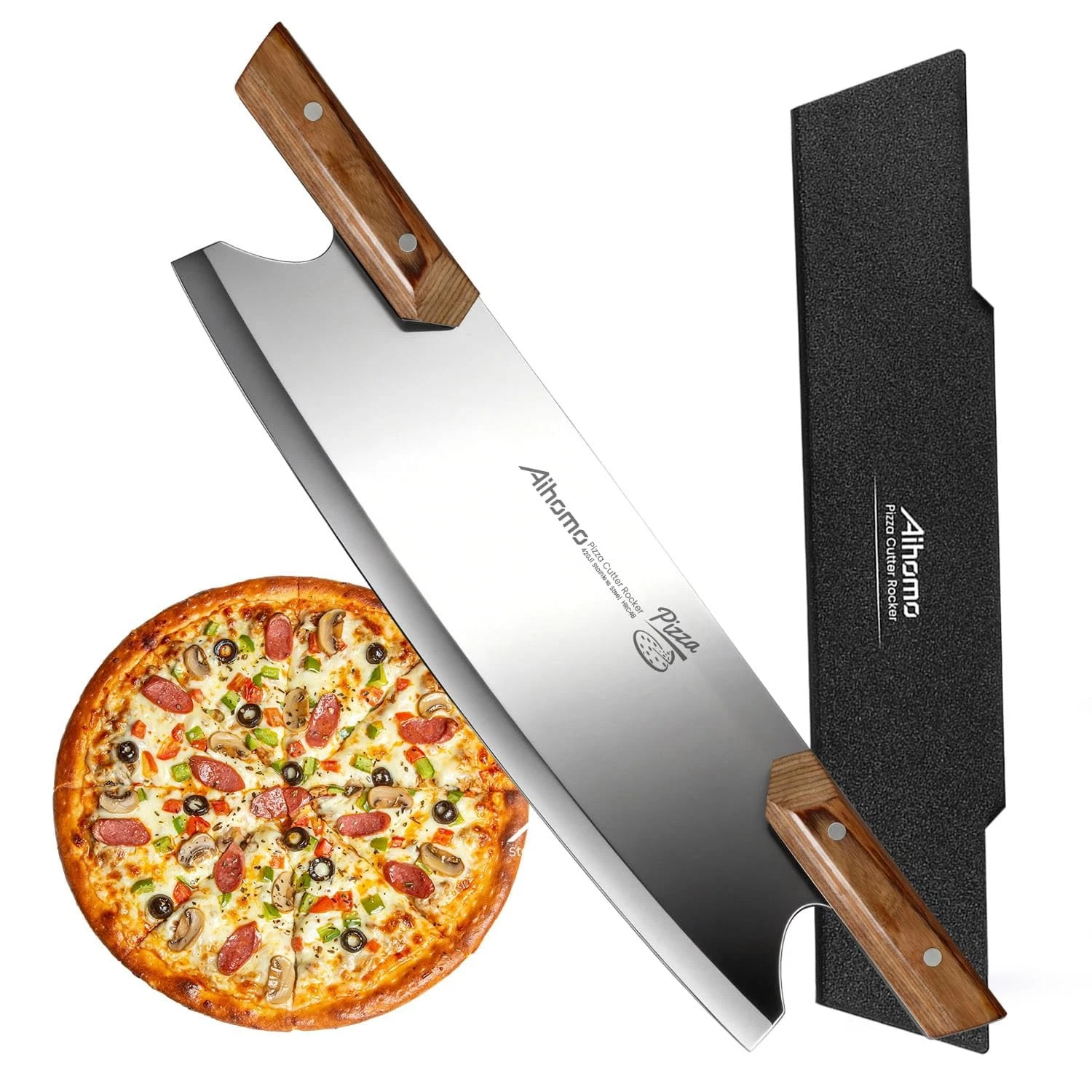 13” Sharp Pizza Cutter Rocker, 420J1 Japanese Stainless Steel Blade Slicer, D...
Opens in a new wind